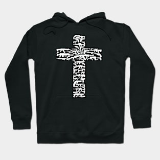 Cross made of guns, white Hoodie